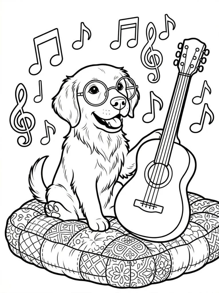 Cute Puppy Coloring Page - Free Printable