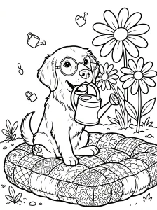 Simple Puppy Coloring Page - Free Printable