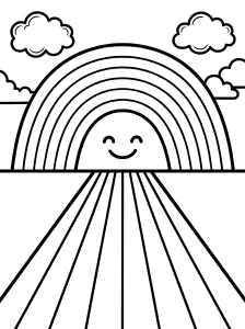 Outlined Rainbow Coloring Pages- Free Printable
