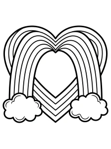 Cute Rainbow Coloring Page - Free Printable