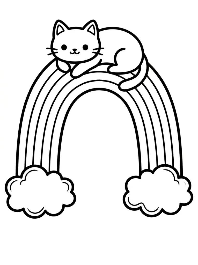 Rainbow Coloring Page - Free Printable