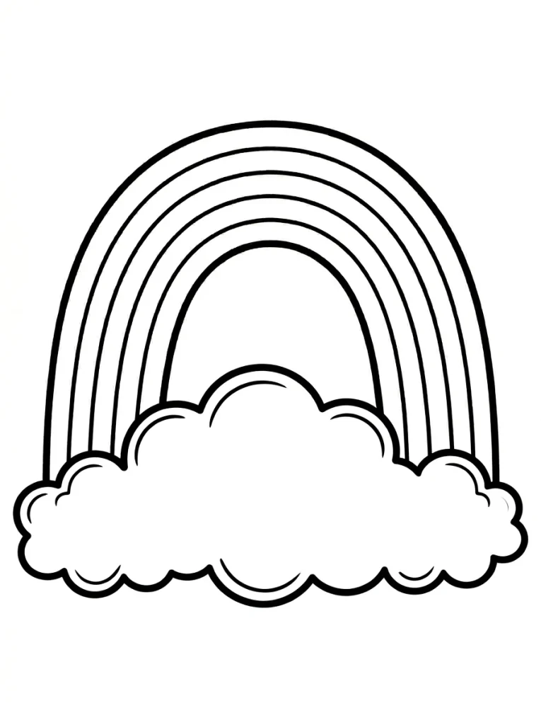 Detailed Rainbow Coloring Page - Free Printable