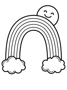 Cute Rainbow Coloring Page - Free Printable