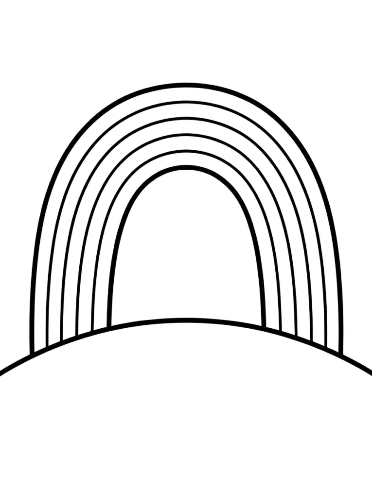 Simple Rainbow Coloring Page - Free Printable