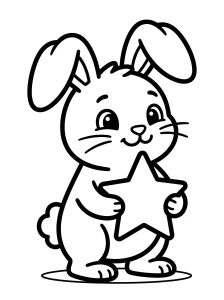 Outlined Bunny Coloring Page - Free Printable