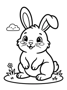 Cool Bunny Coloring Page - Free Printable