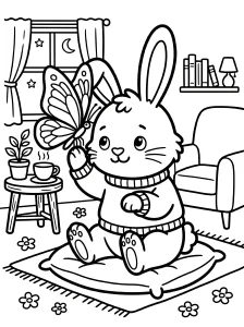 Bold Bunny Coloring Page - Free Printable