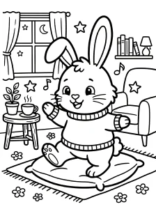 Classic Bunny Coloring Page - Free Printable