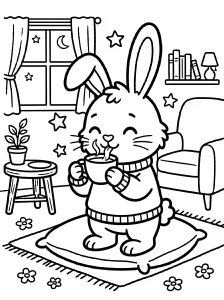 Fun Bunny Coloring Page - Free Printable