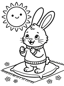 Simple Bunny Coloring Page - Free Printable