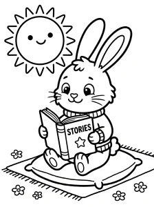 Easy Bunny Coloring Page - Free Printable