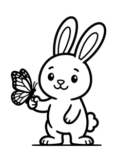 Cute Bunny Coloring Page - Free Printable