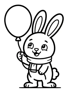 Easy Bunny Coloring Page - Free Printable