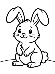 Basic Bunny Coloring Page - Free Printable