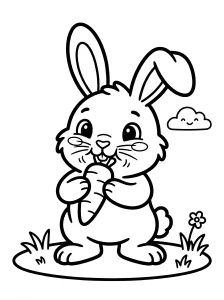 Fun Bunny Coloring Page - Free Printable