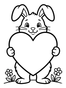 Simple Bunny Coloring Page - Free Printable