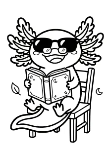 Cute Axolotl Coloring Page - Free Printable