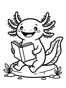 Funny Axolotl Coloring Page - Free Printable