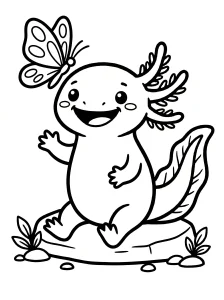 Bold Axolotl Coloring Page - Free Printable