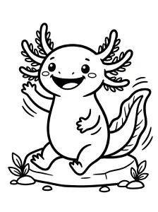 Classic Axolotl Coloring Page - Free Printable