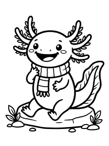 Basic Axolotl Coloring Page - Free Printable