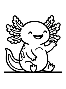 Fun Axolotl Coloring Page - Free Printable