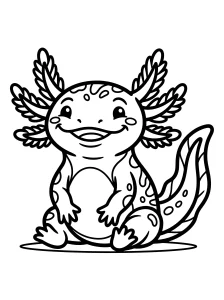 Simple Axolotl Coloring Page - Free Printable