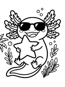 Simple Axolotl Coloring Page - Free Printable