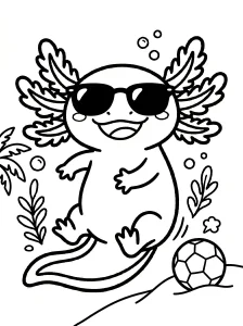 Easy Axolotl Coloring Page - Free Printable