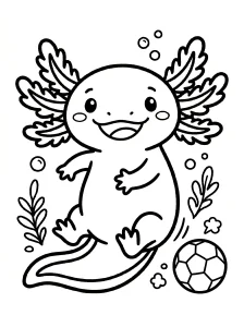 Kids Axolotl Coloring Page - Free Printable