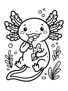 Cartoon Axolotl Coloring Page - Free Printable