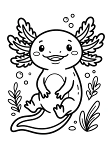 Creative Axolotl Coloring Page - Free Printable