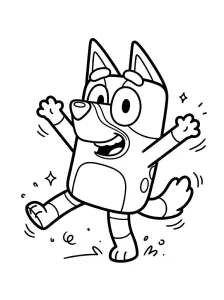 Simple Bluey Coloring Page - Free Printable