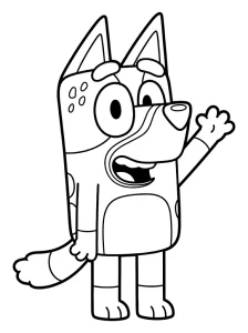 Simple Bluey Coloring Page - Free Printable