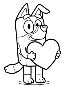 Easy Bluey Coloring Page - Free Printable