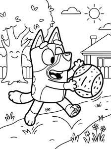 Cartoon Bluey Coloring Page - Free Printable