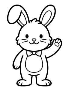 Cute Bunny Coloring Page - Free Printable