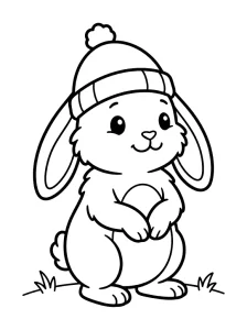 Easy Bunny Coloring Page - Free Printable