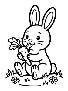 Kids Bunny Coloring Page - Free Printable