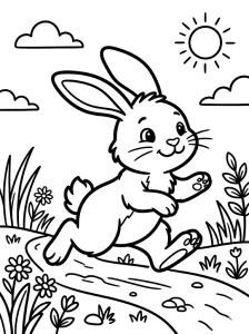 Cool Bunny Coloring Page - Free Printable