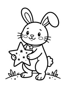 Funny Bunny Coloring Page - Free Printable