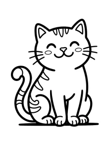 Cartoon Cat Coloring Page - Free Printable