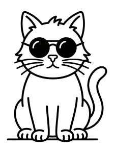 Fun Cat Coloring Page - Free Printable