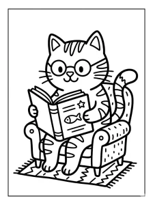 Simple Cat Coloring Page - Free Printable