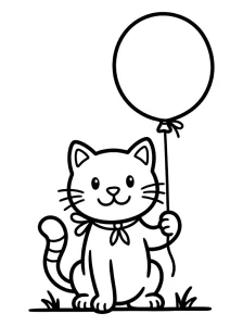 Easy Cat Coloring Page - Free Printable