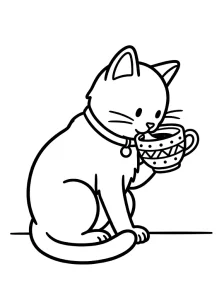Fun Cat Coloring Page - Free Printable