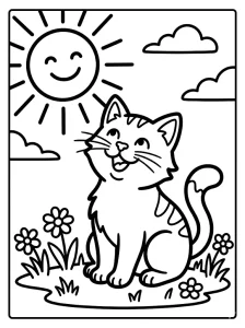 Cat Coloring Page - Free Printable