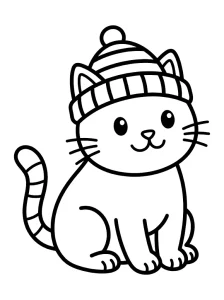 Creative Cat Coloring Page - Free Printable