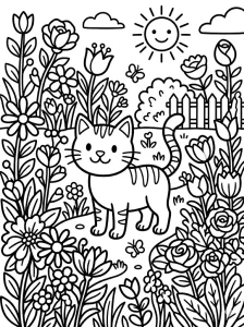 Basic Cat Coloring Page - Free Printable