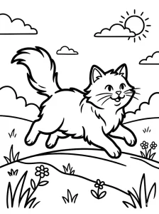 Detailed Cat Coloring Page - Free Printable